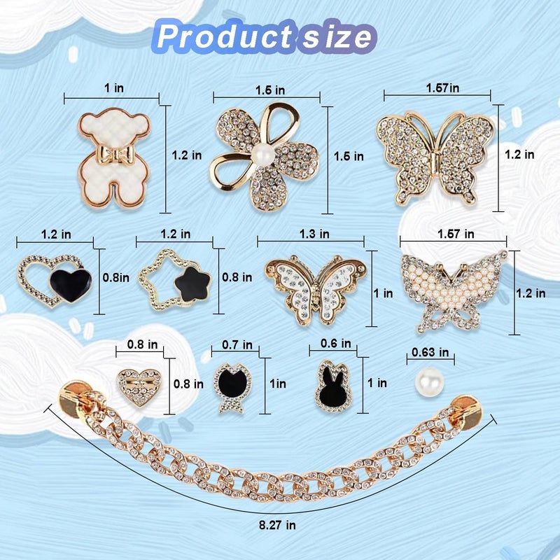 Everfunny Charms for Bogg Bag,Pearls,Butterfly Flowers and Chain for Bogg Bag Accessories Charms(20 pcs) - Image 4